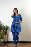 Royal blue bandhani cotton comfies