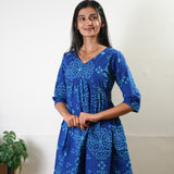 Royal blue bandhani cotton top