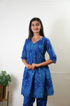 Royal blue bandhani cotton top