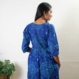 Royal blue bandhani cotton top