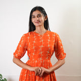 Tangerine georgette maternity nursing maxi dress