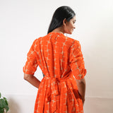 Tangerine georgette maternity nursing maxi dress
