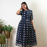 Navy georgette maternity nursing maxi dress