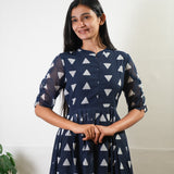 Navy georgette maternity nursing maxi dress
