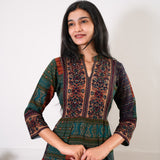 Teal cotton long gown