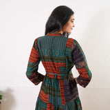 Teal cotton long gown