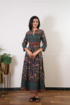 Sea blue floral long gown