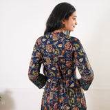 Sea blue floral long gown