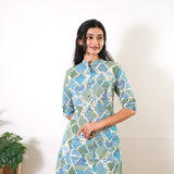 Soft blue geometric cotton co-ords set