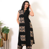 Black viscose co-ord set (attached sleeves)