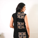 Black viscose co-ord set (attached sleeves)