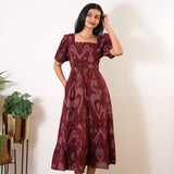 Nadhi cotton midi dress - Maroon