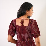 Nadhi cotton midi dress - Maroon