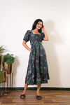 Nadhi cotton midi dress - Turquoise