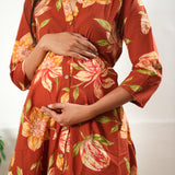 Sunset orange cotton button down co-ords set