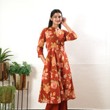 Sunset orange cotton button down co-ords set