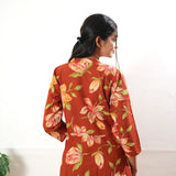 Sunset orange cotton button down co-ords set