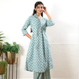 Pastel green cotton maternity nursing co-ords set