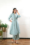 Pastel green cotton maternity nursing co-ords set