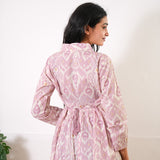 Lavender v neck cotton anarkali  kurta