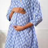 Lavender butta cotton maternity nursing co-ords set