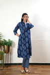 Indigo butta cotton maternity nursing co-ords set