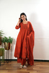 Cherry dhabu cotton suit set