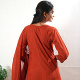 Cherry dhabu cotton suit set