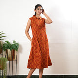Rust orange butta shirt dress(attached sleeves)