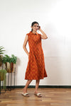 Rust orange butta shirt dress(attached sleeves)