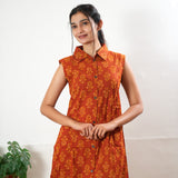 Rust orange butta shirt dress(attached sleeves)