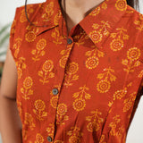 Rust orange butta shirt dress(attached sleeves)