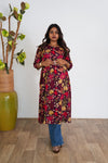 Violet floral maternity nursing wear