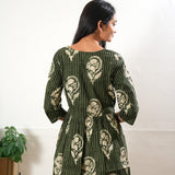 Green stripes cotton button down comfies