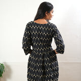 Midnight blue fern cotton button down comfies
