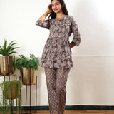 Dark chocolate button down comfies