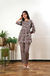 Dark chocolate button down comfies