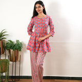 Coral cotton button down comfies