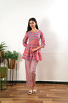 Coral cotton button down comfies