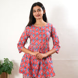 Coral cotton button down comfies
