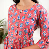 Coral cotton button down comfies