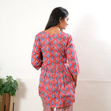 Coral cotton button down comfies