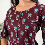 Brown and turquoise cotton button down comfies