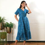 Royal bandhani cotton midi dress