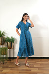 Royal bandhani cotton midi dress