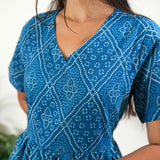 Royal bandhani cotton midi dress