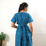 Royal bandhani cotton midi dress