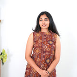 Rust orange geometric cotton co-ords set(attached sleeves)