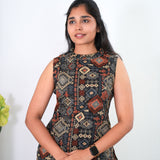 Grey geometric cotton co-ords set(attached sleeves)