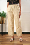 Beige cotton chikankari palazzo